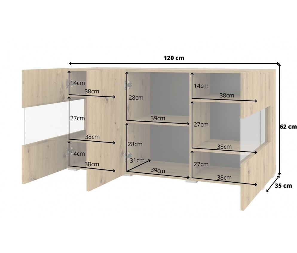 Komoda Eva 3D 25 Dąb Artisan