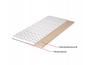 Materac nawierzchniowy Ksenia, pianka wysokoelastyczna, hypoalergiczny, H2