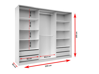 Szafa Przesuwna Mia 200 Biały Mat